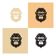 front face of gorilla logo vector