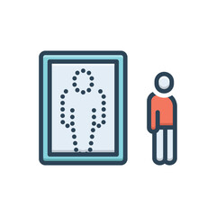Color illustration icon for looked 