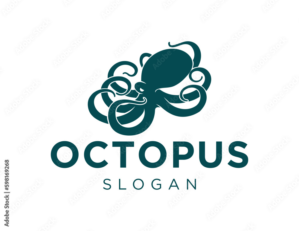 Poster logo about octopus on a white background. created using the coreldraw application.
