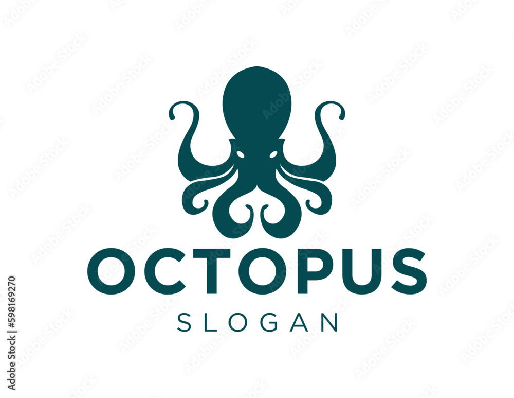 Poster logo about octopus on a white background. created using the coreldraw application.