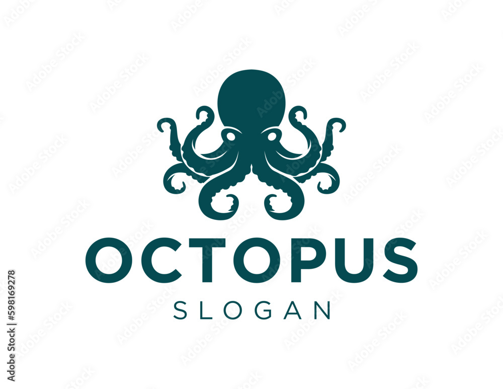 Poster logo about octopus on a white background. created using the coreldraw application.