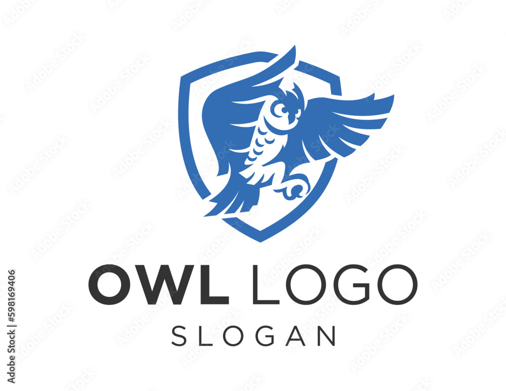 Poster logo about owl on a white background. created using the coreldraw application.