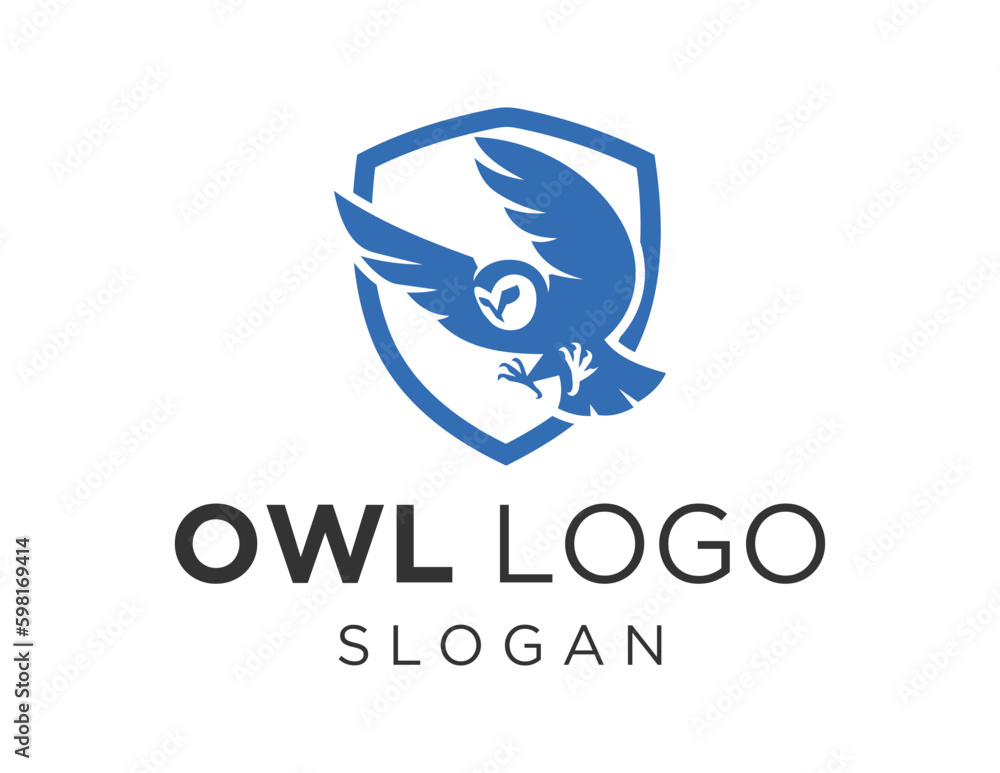 Poster logo about owl on a white background. created using the coreldraw application.