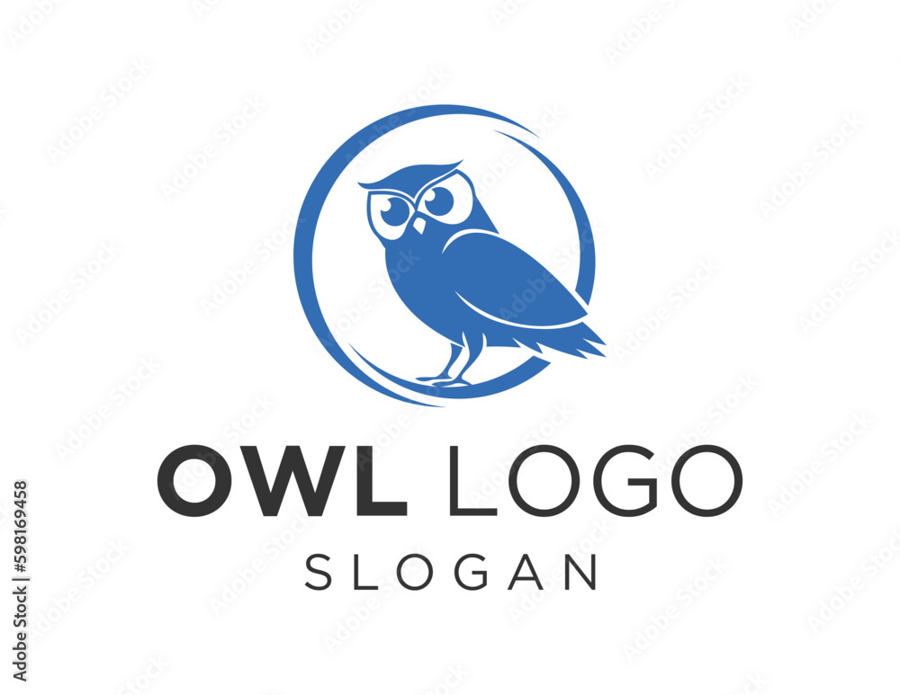Poster logo about owl on a white background. created using the coreldraw application.