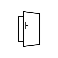 Door icon vector. Simple door sign illustration on white background..eps