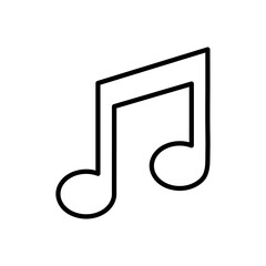 Music note icon vector. Simple song sign illustration on white background