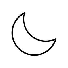 Moon icon vector. Simple night sign illustration on white background 