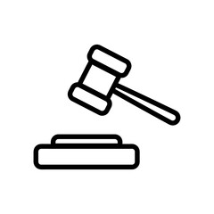 Auction hammer icon vector. Simple hammer sign illustration on white background 