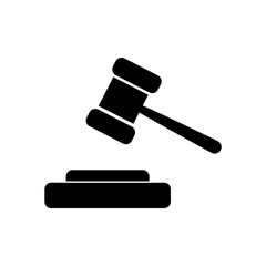 Auction hammer icon vector. Simple hammer sign illustration on white background 