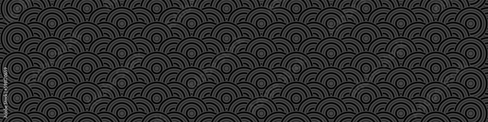 Poster dark black japanese paper and japanese pattern background. abstract geometric shape backdrop. modern