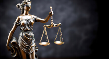 Lady Justice with scales of justice background