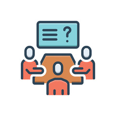 Color illustration icon for discussions 