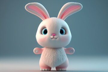 Obraz premium White rabbit easter is cute cartoon design