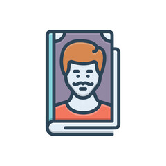Color illustration icon for biography 