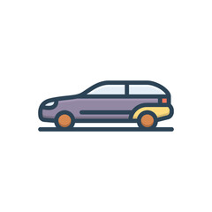 Color illustration icon for car transport 
