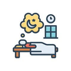 Color illustration icon for dream 