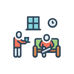 Color illustration icon for guest 