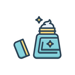 Color illustration icon for cream 