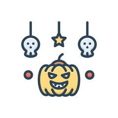 Color illustration icon for halloween 