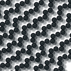 Abstraction consists of circles of different levels of transparency. Art is similar to a cluster of checkers or game pieces.