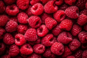 Background of a large amount of rasberries