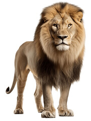 Obraz na płótnie Canvas African Lion Full Body Frontal View Transparent Background