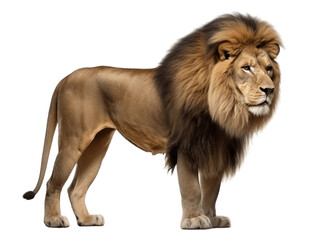 African Lion Full Body Viewed From Side Transparent Background