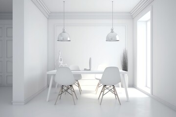 Fototapeta na wymiar minimalist modern workspace room generated ai