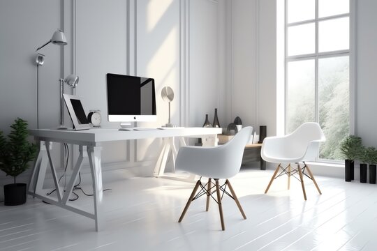minimalist modern workspace room generated ai