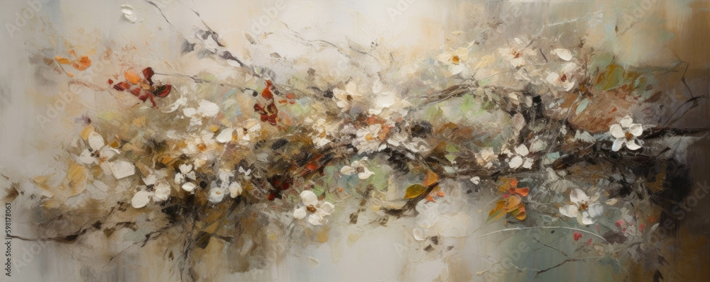Poster an infinity symbol of freshness crafted with joyous foliage and bouncing blossoms.. ai generation. g