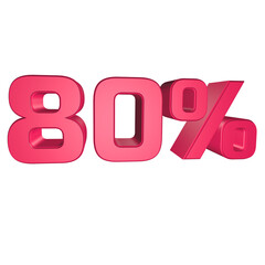 80% off discount 3D rendering design for sale marketing text