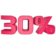 30% off discount 3D rendering design for sale marketing text