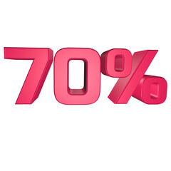 70% off discount 3D rendering design for sale marketing text