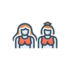 Color illustration icon for babes 