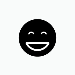 Fototapeta premium Laugh Emoticon. Laughing Emoji. Happy Symbol for Design, Presentation, Website or Apps Elements. 