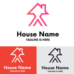 Obraz premium Minimalist real estate x letter logo 