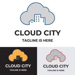 Cloud city logo design concept
