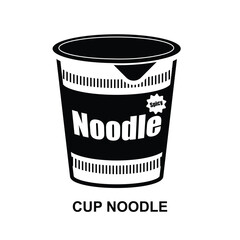 Ramen instant cup noodle icon isolated on background vector illustration.