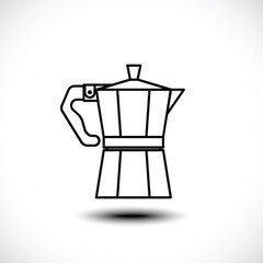 Moka Pot line icon. Coffee maker Vector illustration