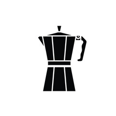 Moka Pot silhouette icon. Coffee maker Vector illustration