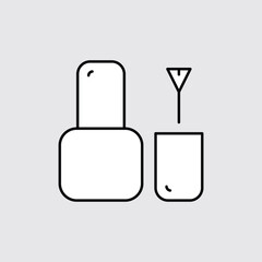 Nail polish bottle line icon, outline vector sign, linear style pictogram isolated on white. Symbol, logo illustration. 