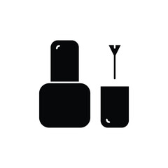 Nail polish bottle silhouette icon, Vector illustration. 