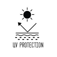 UV reflection skin after protection. Skin care concept. Vector illustration.