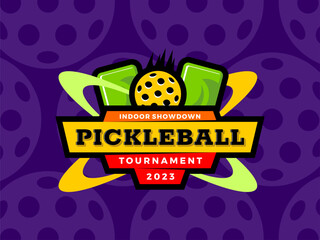A bold and energetic vector logo for your next pickleball tournament.