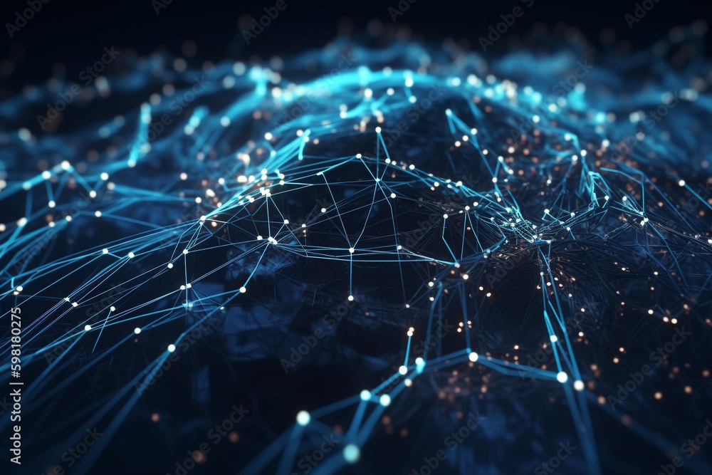 Poster big data technology and data science illustration. data flow concept. querying, analysing, visualizi