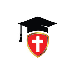 christian school university with red color shield