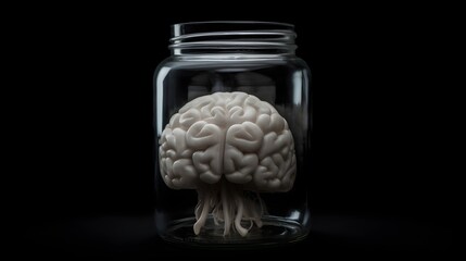 Platstic brain in a glass