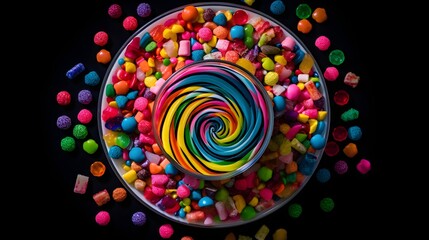 abstract colorful spiral candy