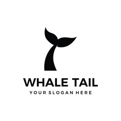 Whale mammal tail animal logo template design with water waves concept.