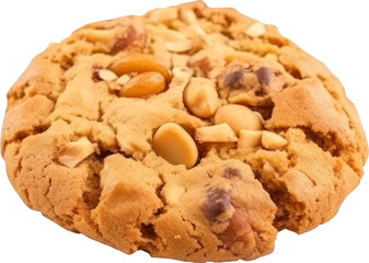 Homemade cookie with peanuts isolated. Generative AI.